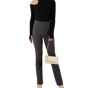 GOOD AMERICAN Essentials Lettuce Hem Ribbed Pants